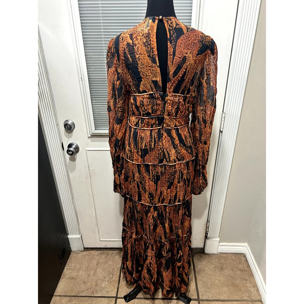 FARM Rio Giraffes Puff Sleeve Maxi Dress - Sz S - Picture 7 of 10